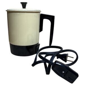 Vintage Haliant Cream Color Enamel 2 Cup Mini Electric Hot Pot